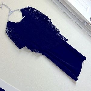 Black lace cover shift dress